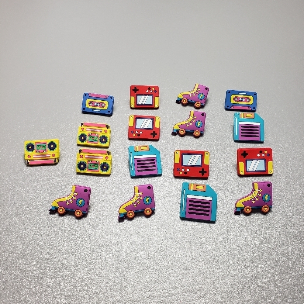 retro theme glitter straw charms bundle lot of 17